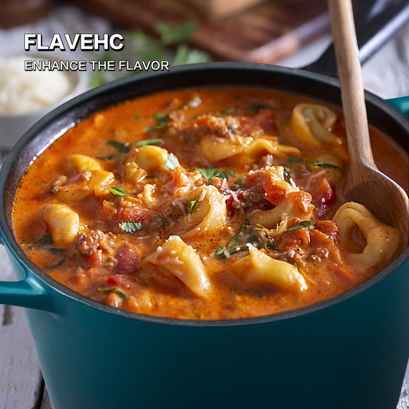Flavehc Dutch Oven Pot with Lid 2.8 qt Cast Iron