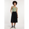 Reikko Knee-Length Skirt with Pockets and Thin Fabric Belt, black,
