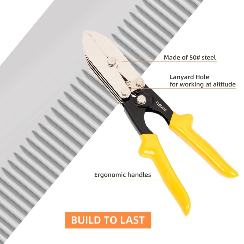 PLATATO Upgraded Version 7-Blade Duct Crimping Tool Sheet Metal Crimper