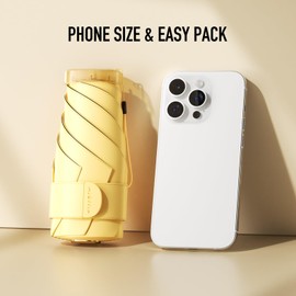 MJOFFIN Travel Mini Umbrella, Lightweight、Compact and Easy to Fold, Windproof Compact Rain Umbrella, Sunshade and UV Protection Umbrella, Sunny and Rainy Dual-purpose Umbrella, Reinforced and