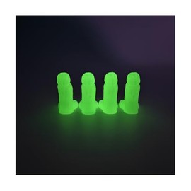 Funny Tire Valve Caps,Valve Stem Caps, Funny Airtight Dust Proof Covers,Glow in The Dark Valve stem caps,Glowing Tire Valve caps(4 Pcs)(White-Green)