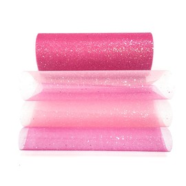 6 Inch x 20 Yard Rainbow Glitter Tulle Ribbon Rolls Gradient Tulle Netting Fabric Spool Shimmer Color Sparkling Tulle Roll for Skirt Sewing Crafting Fabric Birthday Gift Ribbon Decoration (C Style)