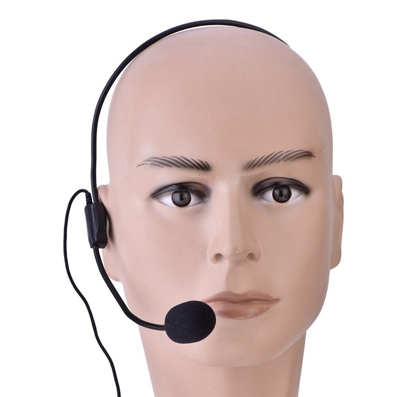 Ejoyous Microphone Headset, 3.5 mm Head-Mounted Cable Microphone Head Mounted