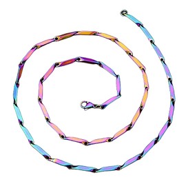 EUDAIMIA Stainless Steel Chain Necklace for Men Women Silver Rhombic Wheat Link 3mm Chains Fashion Jewelry Gift (24 inches, Color)