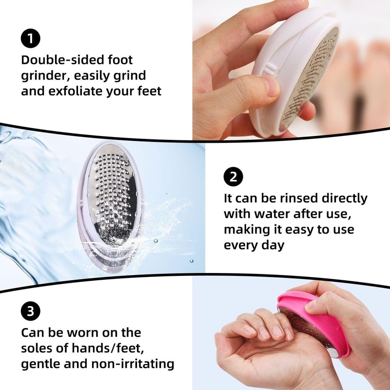 3-Piece Egg-Shaped Foot Files, Exfoliating Foot Rub, Manual Foot Scrub,