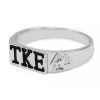 TKE sterling silver men's ring flat top with black enamel