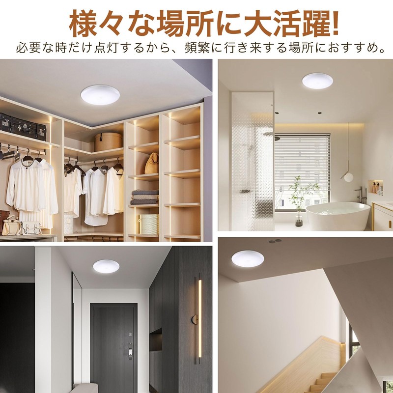 Japanese Quality Ceiling Light, Small, Motion Sensor, Entrance Light, Daylight