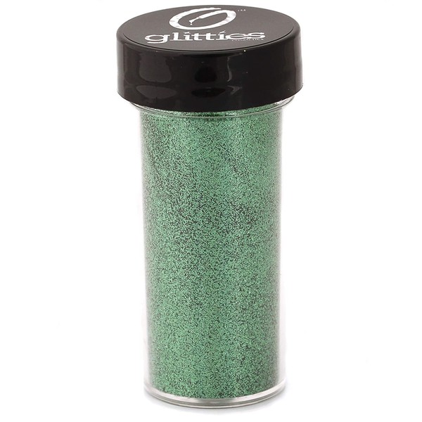 GLITTIES - Jade Green - Cosmetic Grade Extra Fine (.006") Loose Glitter Powder Safe for Skin! Perfect for Makeup, Body Tattoos, Face, Hair, Lips, Soap, Lotion, Nail Art - (30 Gram Jar)
