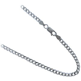 JOSCO 3.6mm Sterling Silver Curb Chain, 925 Italian Necklace. 16,18,20,22,24 inches Available (24 Inches)
