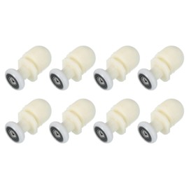 uxcell 19mm Shower Door Rollers, Sliding Shower Doors Runners Wheels Replacement for Bathroom Glass Doors 4-6mm, White 8 Pcs