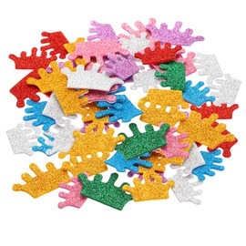 PATIKIL Foam Stickers, 60Pcs EVA Self Adhesive Glitters Foam Shape Sticker Craft Supplies for Scrapbook Card DIY Making Home Decor, Crown