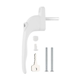 Hardver Universal Handle 1PCS Lockable Window Handle Inline Locking Universal Espag Handles with Key Aluminum White with 40mm Spindle Length for Indoor and Outdoor UPVC Window