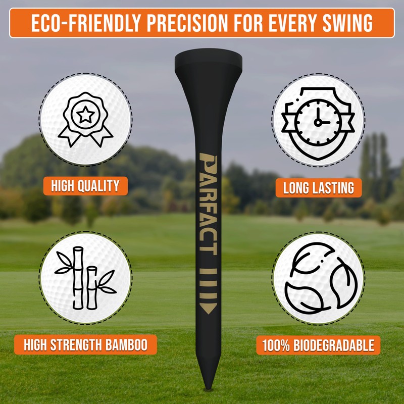 ParFact Golf Tees Wooden | Pack of 120 | Durable