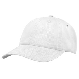 Joe's USA Classic Cotton Adjustable Low Crown Baseball Cap - VC300A - OSFM - 1 Pack - White