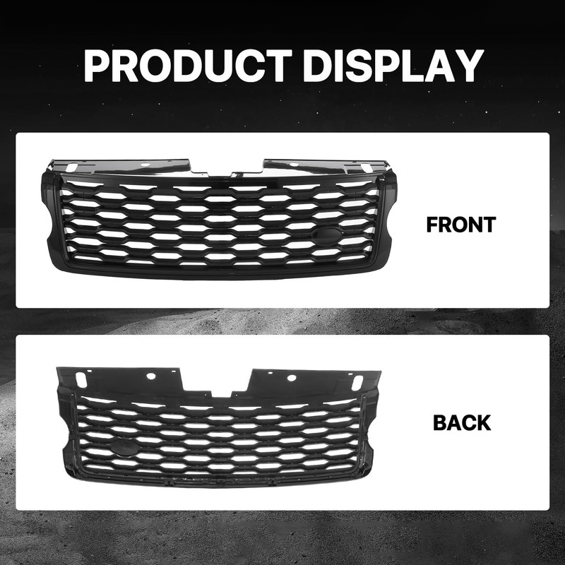 KARPAL Front Bumper Upper Facelift Grill Gloss Black Compatible With