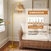 Oneach Arc Floor Lamp for Living Room,Rattan Boho Floor Lamp