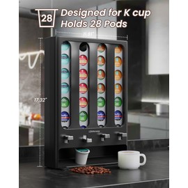 LifeMoreasy K Cup Holder Creative Coffee Pods Storage Stand Vending-Style K Pod Dispenser K Cup Organizer for 28 Pods