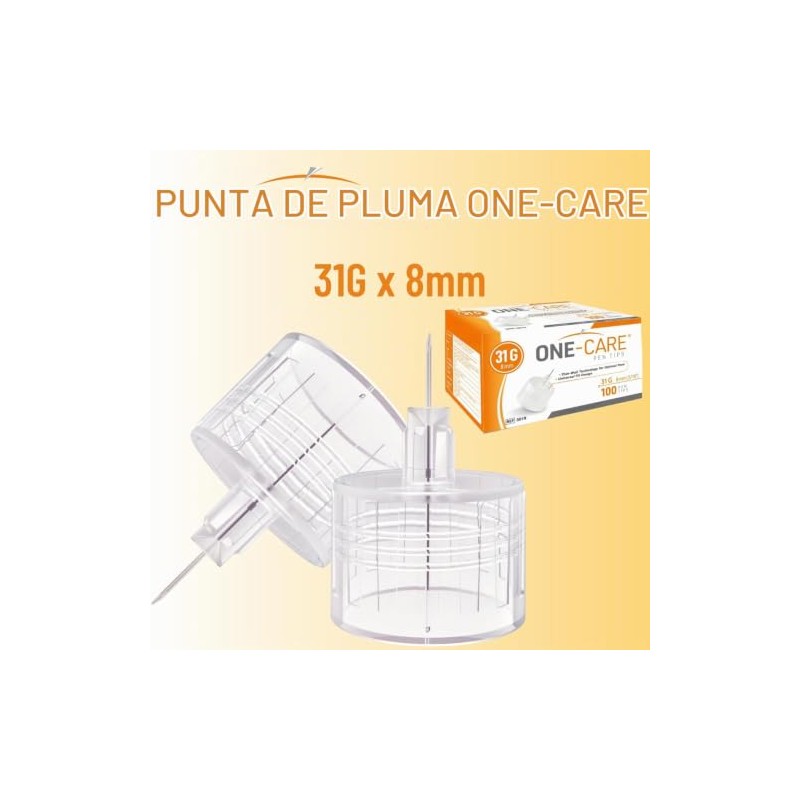 ONE-CARE Agujas Para Bolígrafos, 31 G X 8 Mm, Caja