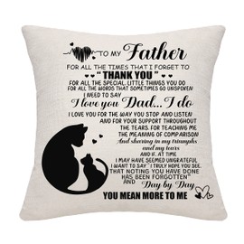 Thank You Gift Throw Pillow Cover for Dad Father Daddy from Daughter Son Dad Birthday Father's Day Thanksgiving (dad-c)