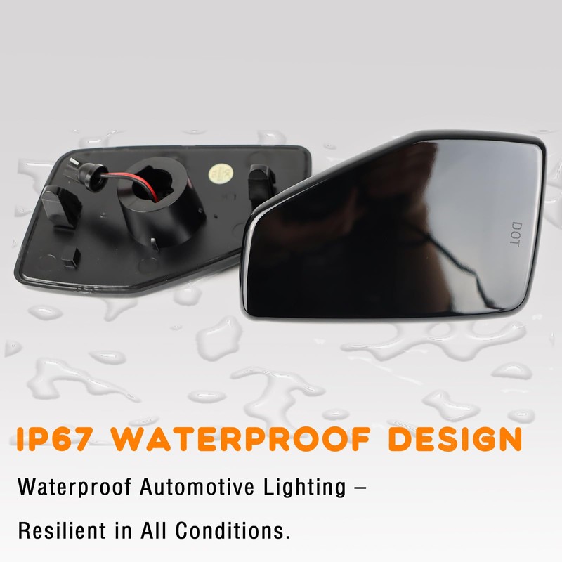 ZDEERAOTO LED Front Headlight Side Marker Light Amber Turn Signal