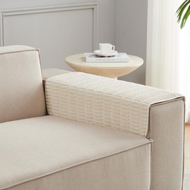 Meider Sofa Armrest Cover Couch Arm Cover Armchair Covers, 2pcs 26x30 inch Anti-Slip Couch Arm Protectors Sofa Arm Covers (Cream White)