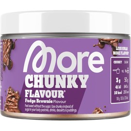 MORE Chunky Flavour, Fudge Brownie, 150 g, Vegan, Flavour Powder for Sweetening, No Lots of Sugar and Calories, with Inulin and Lactase - Made in Germany