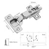 2 Pcs Slide-on 35mm Kitchen Cabinet Wardrobe Door Hinge,110 Degree