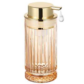 LEICURACE Glass Foam Soap Dispenser, Refillable Faming Dispenser with Gold Pump, Foam Hand Soap Dispenser for Bathroom Kitchen, Home Decor （Foam Type/Gold）