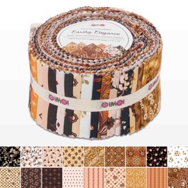 Jelly Roll Fabrics for Quilting 40 Strip 2.5" Cotton Strips Bundles, Perfect Quilting Fabric for Craft Project, Precut Quilt Fabirc, Cotton Strips for Home Décor, Blanket, Rugs - Earthy Elegance
