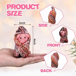 GlikCeil 6 Pcs Christmas Pink Pig Ornaments Pig in Blankets Felt Christmas Tree Decorations Christmas Hanging Ornaments Animal Themed Wool Holiday Decor for Indoor Home Christmas Party Gifts,4 Inch