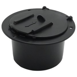 Saihisday RV Electrical Cable Hatch, 50AMP Cords Black Deluxe Round Electric Cable Hatch, Replacement for Most of the RV Accessories