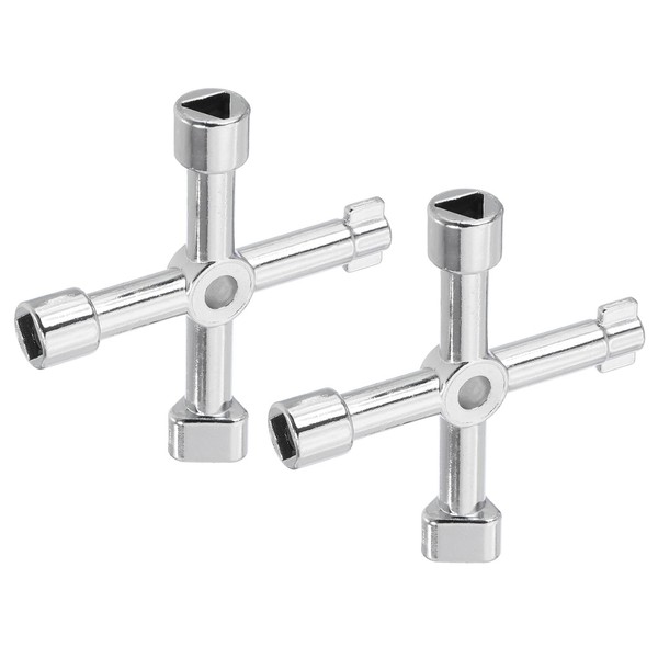 PATIKIL 4-Way Multi-Functional Utility Key, 2 Pack Universal Cross Key