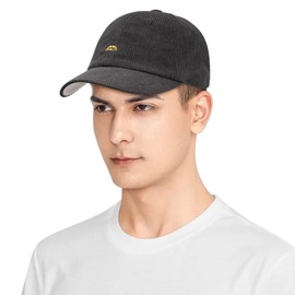 CLAPE Basic Cord Baseball Cap Men's Embroidery Baseball Cap Vintage Dad Cap Adjustable Peaked Cap Outdoor UV Protection Cap, BB15-Gray