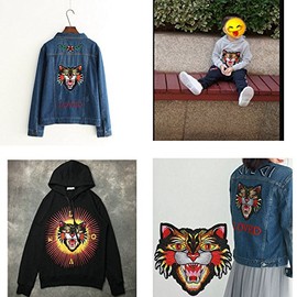 1pcs Cat Embroidered Badge Iron On Sew On Patch(21X21cm) (Hot Cat)