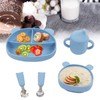 5pcs Baby Feeding Kit Food Grade Silicone Bear Design Plate
