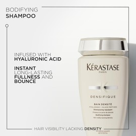 Kérastase Densifique Bain Densité Shampoo Densificador para Cabello Fino con Pérdida de Densidad, Fortalece y Corporiza, Con Stemoxydine y Ácido Hialurónico, 250 ml