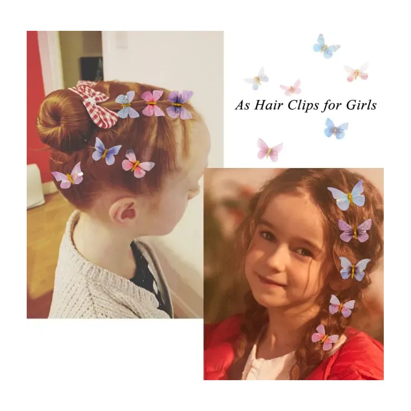 20 Pzs Para El Pelo Con Forma De Mariposa Cabello
