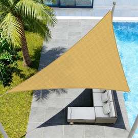 ECOOPTS 18'x24'x30' HDPE Sun Shade Sail Right Triangle Canopy Shades for Outdoor Patio Pergola Cover Blockage 95% UV Resistant(Sand)