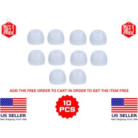 10 Silicone MED Earbud Ear Tips For JAYBIRD X1 X2 X3 X4 VISTA 2 Headphones - CLEAR