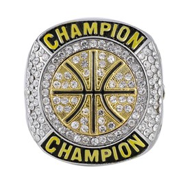 CHXIXUE 6 PCS Basketball Championship Rings Basketball Ring Trophy Award Winner MVP Collectible Gift Champion Ring (6 Pack Rings, 10)