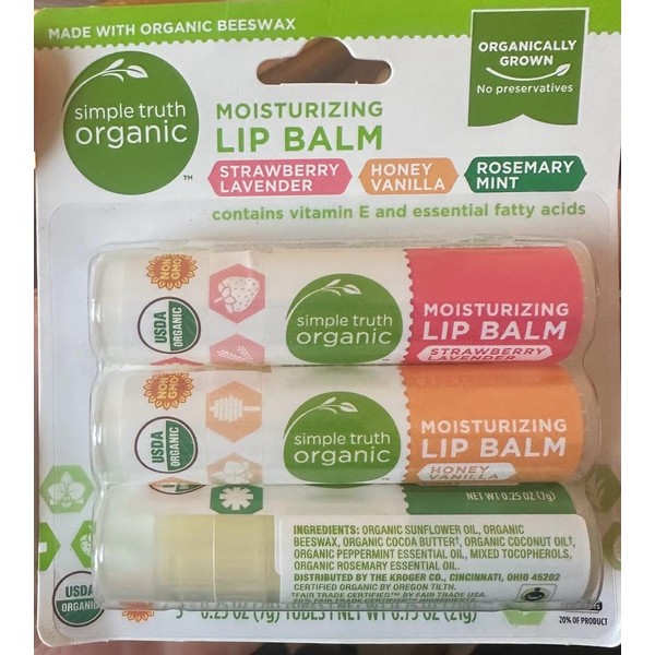 Simple truth organic lip balm3 packF