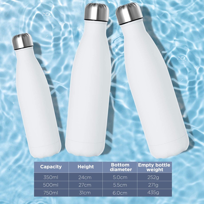 GeeRic Drinking Bottle 500 ml Stainless Steel Thermos Flasks Double-Walled