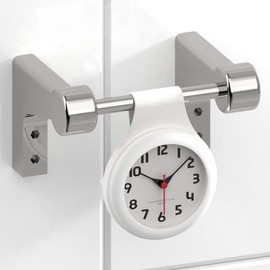 AMIUKON Bathroom Clock, Waterproof Clock, Shower Digital Clock, Wall Clock with Suction Clock, Silent, Waterproof, For Bathroom, Kitchen, Bath, Home, Stylish, Simple, Interior (White)