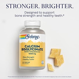 Solaray Calcium Bisglycinate with D-3 Capsules 1000mg, 120 Count by Solaray
