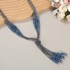 Xalroco Long Chic Tassel Pendant Y Necklace Crystal Beads Lariat