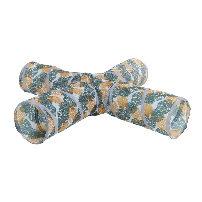 Cat Tunnels Collapsible Printed 4 Way Cat Tube with Storage