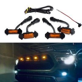 GTINTHEBOX 4pcs Amber Lens Grill Lights Amber LED for 2016 2017 2018 2019 Toyota Tacoma TRD PRO Grille