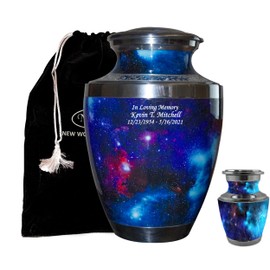 Cosmic Galaxy Universe Cremation Urns for Human Ashes Large and Keepsake Urn for Cremation, Funeral, Burial or Columbarium (Large, with Personalization)