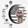 Funny Raccoon Spare Tire Cover Black White American Flag 15