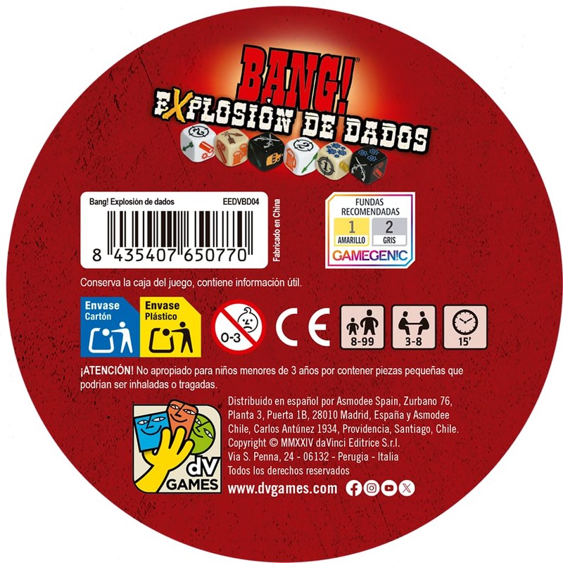 dV Giochi Bang! Dice Explosion Expansion Dice Game Ages 8+